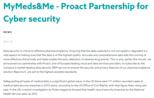 MyMeds&Me - Proact Partnership for Cyber security